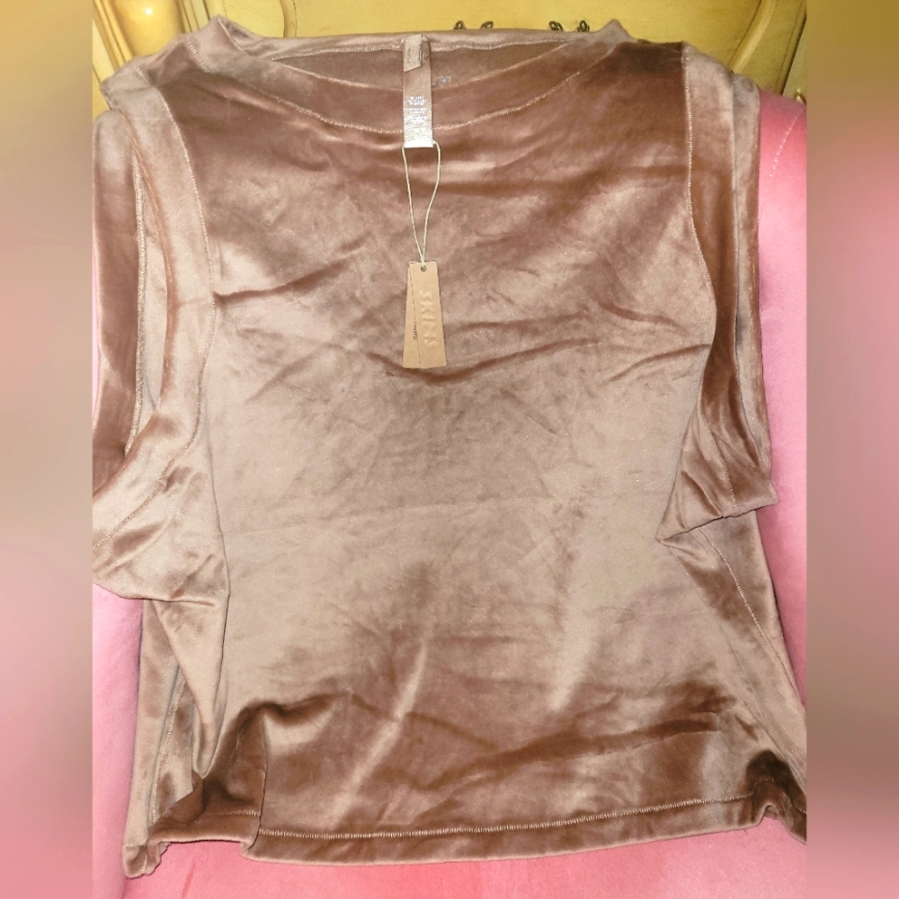 SKIMS Velour Crew Neck Tank Beige 4XL
